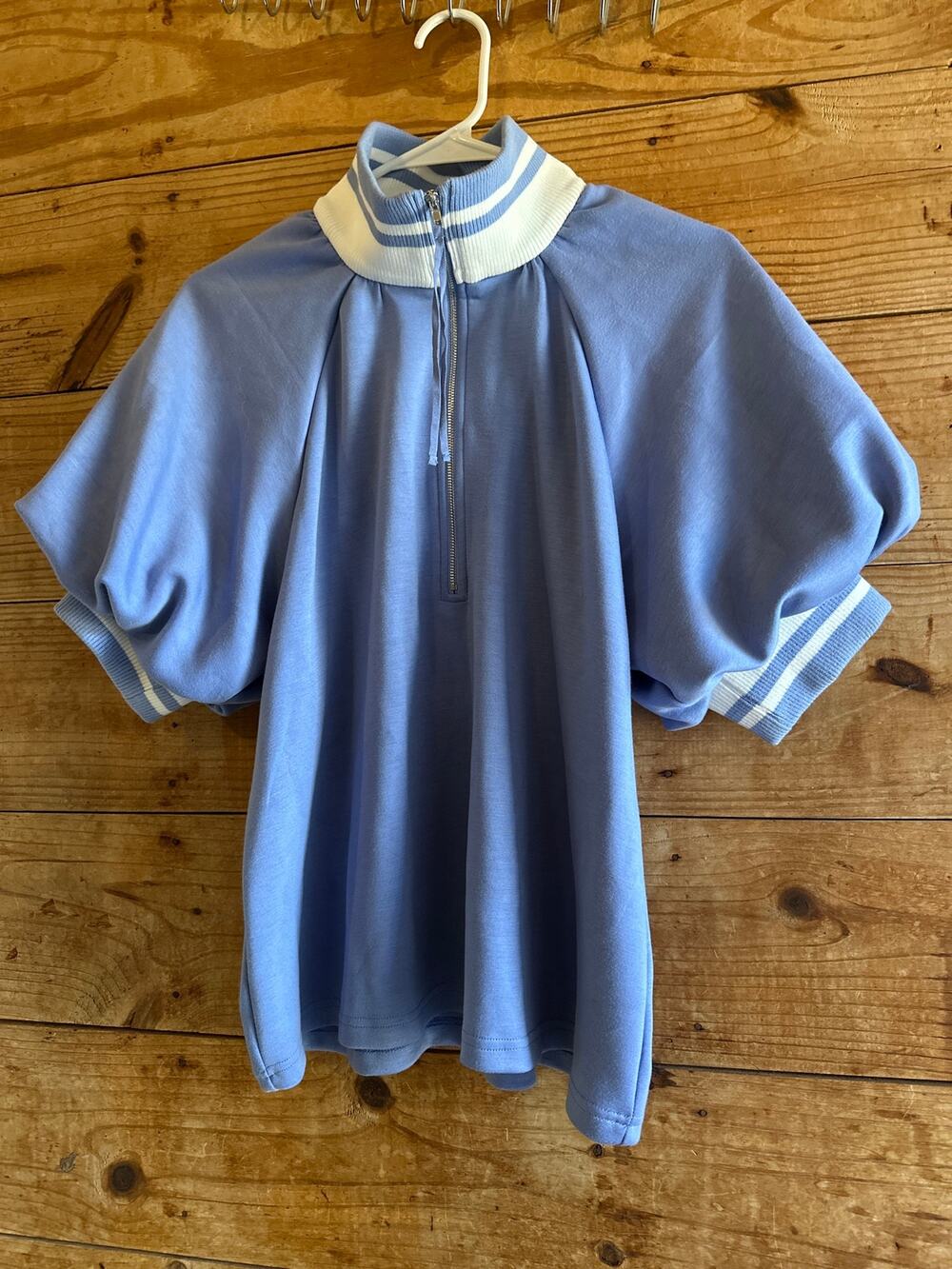 Entro Varsity Blue Puff Sleeve